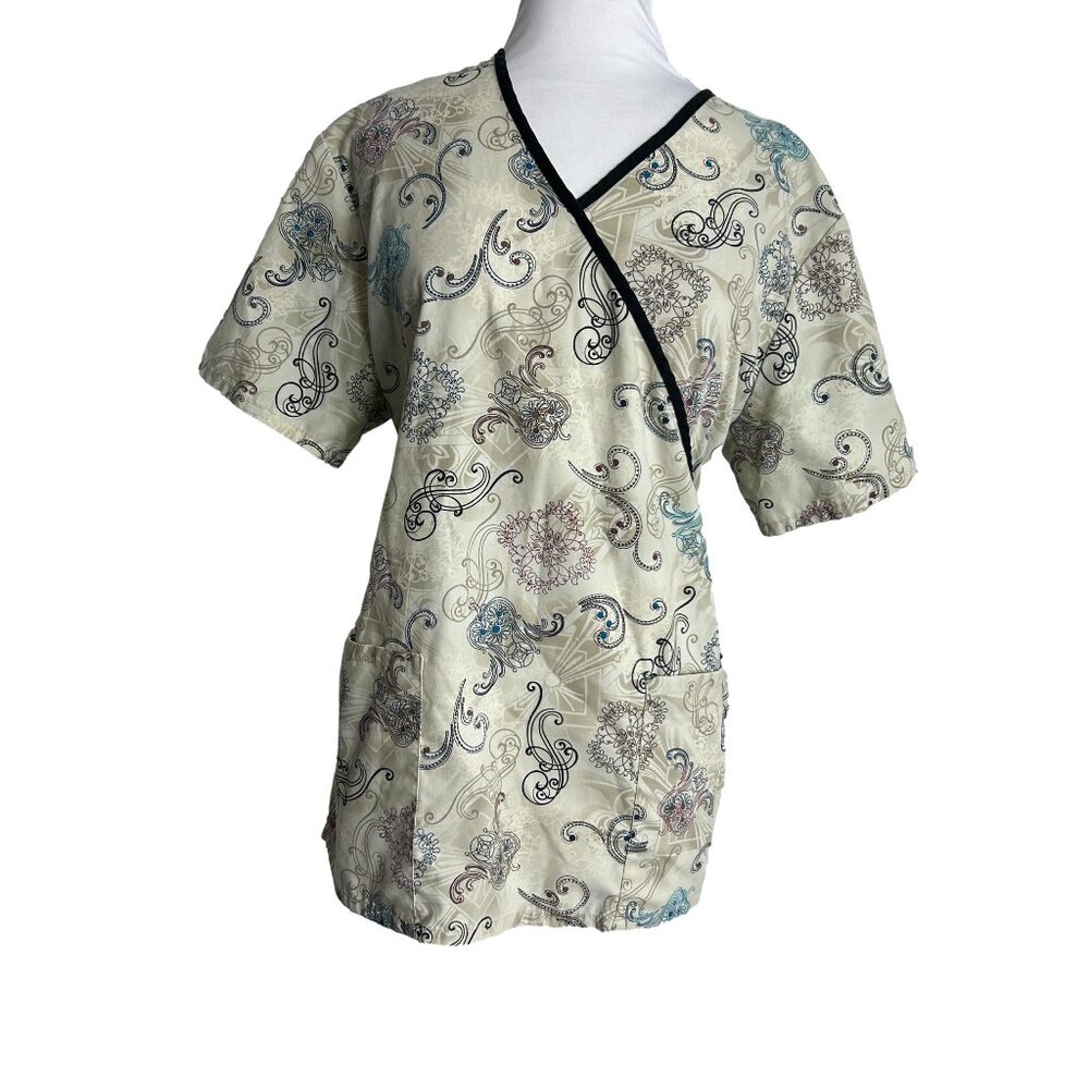 Scrubs Womens Scrub Top Size Medium Nursing Medical Veterinarian Dental